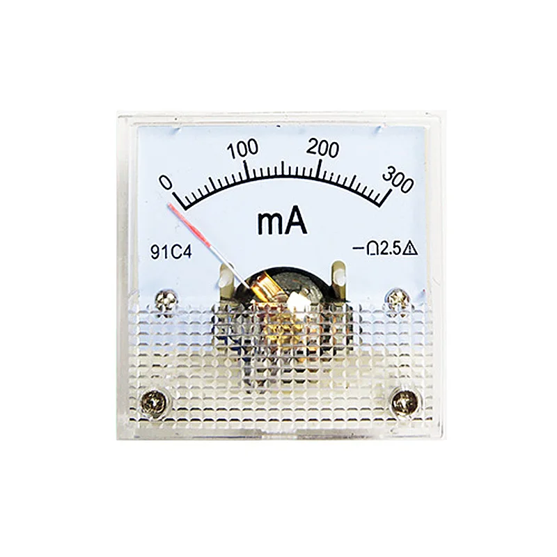 91C4-mA Pointer Type DC Milliamp Meter 20mA 30mA 50mA 100mA 200mA 300mA 500mA 45*45mm