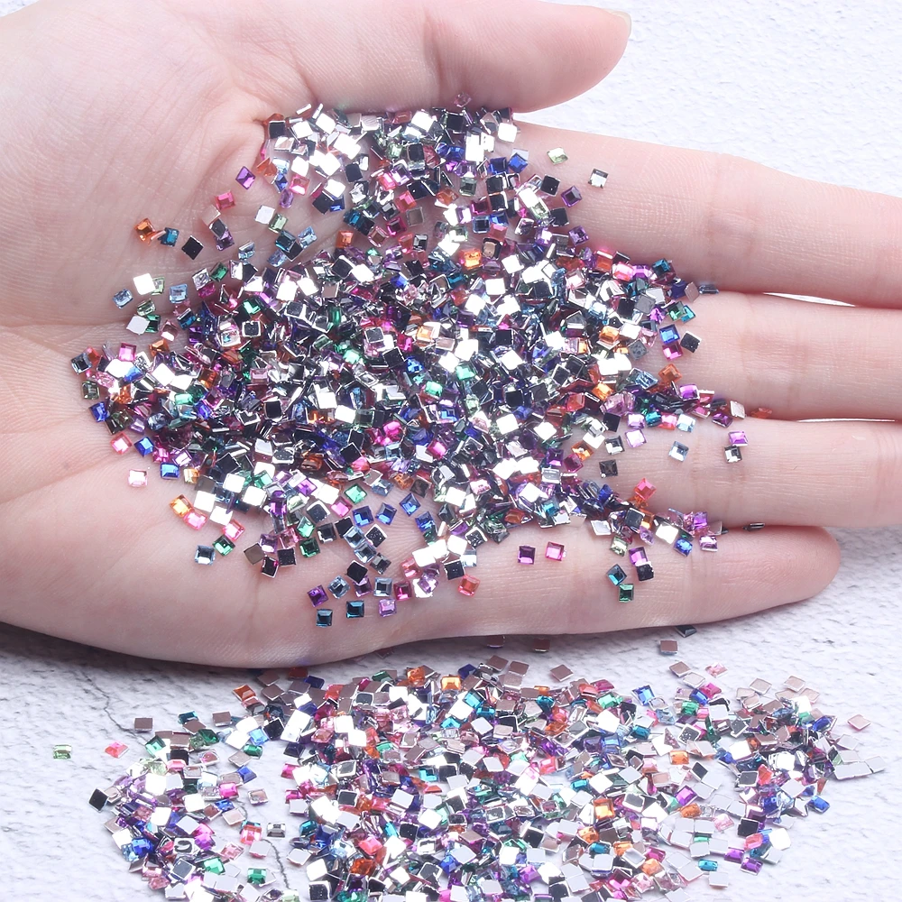 Square 18g 10000pcs Nail Rhinestones for Shoes Clothing Decorations High Shine Sparkling Fashion Nail Art Decorations