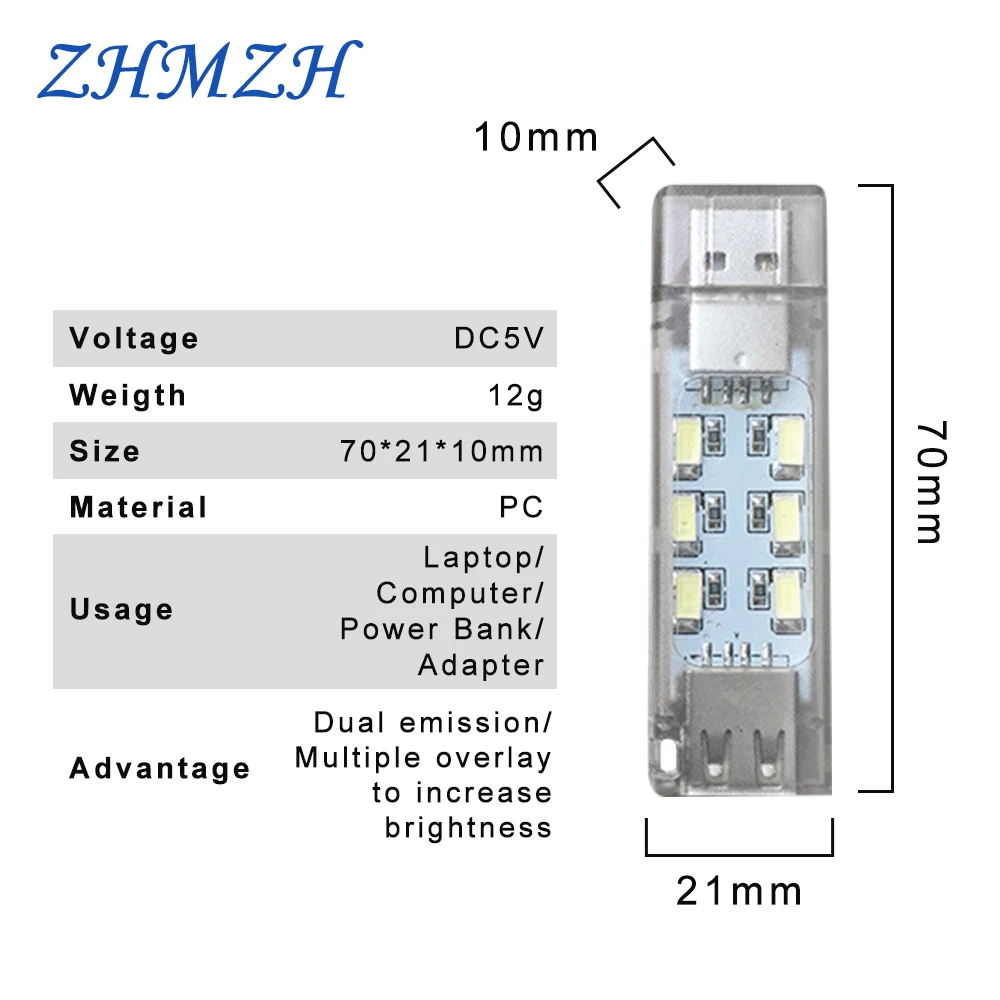 "Mini lâmpada usb de led,