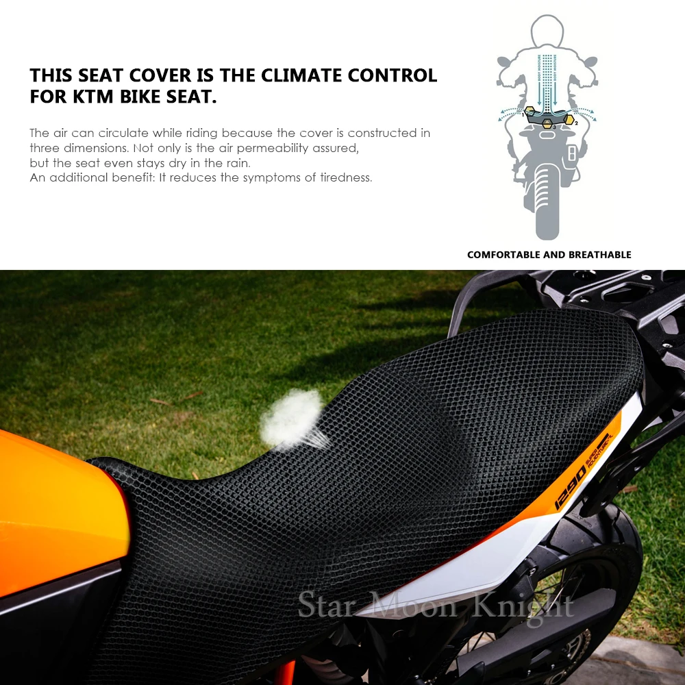 1290 Adventuer Motorcycle Seat Cushion Cover Net 3D Mesh Protector Insulation Cushion Cover For 1090 1190 1290