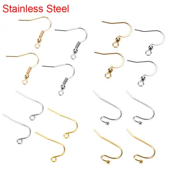 50 teile/los Anti Allergie Edelstahl Ohrring Haken Erkenntnisse Hypoallergen Ohrringe Verschluss Draht Liefert Für Diy Schmuck Machen