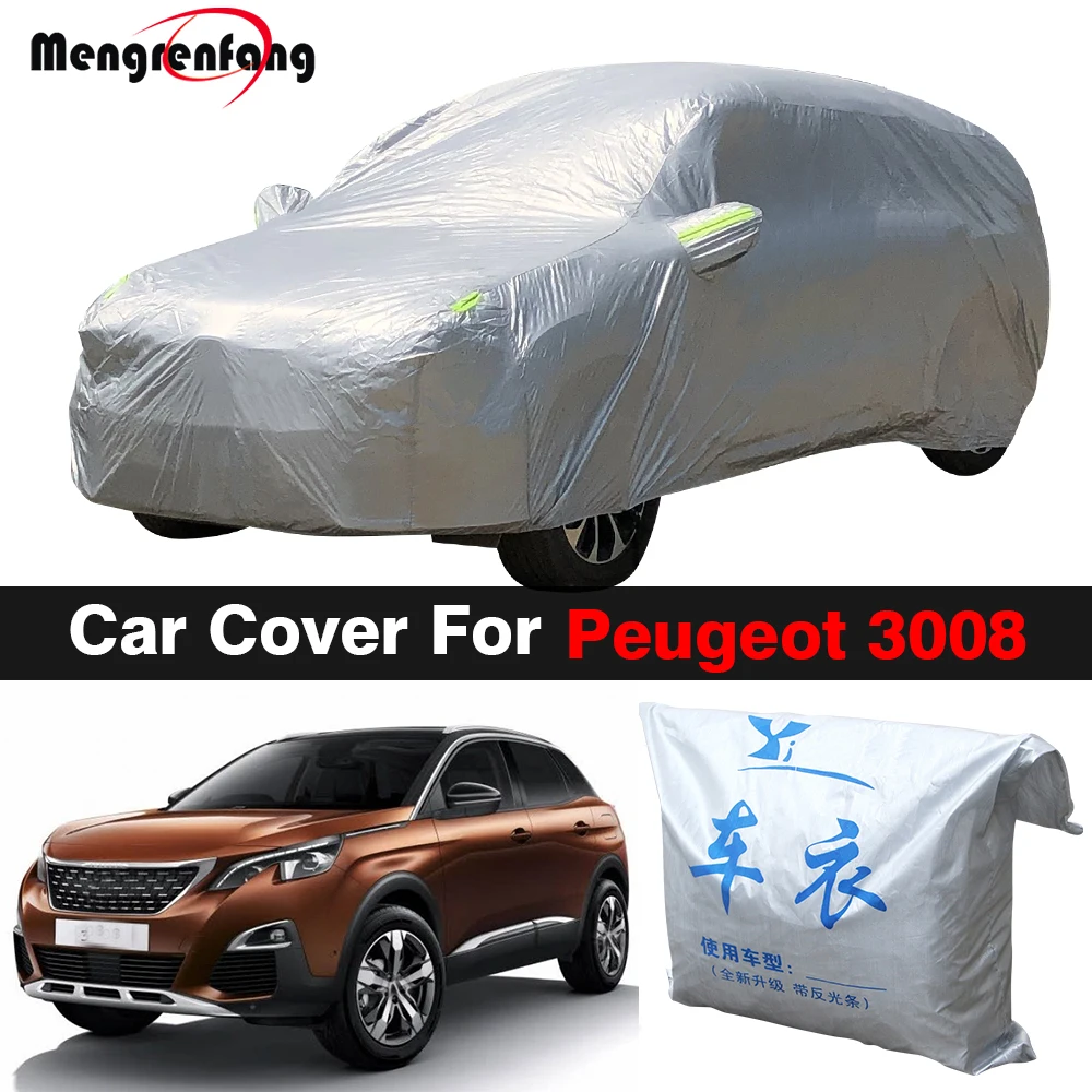 Outdoor Auto Abdeckung Anti-Uv Indoor Sonne Schatten Regen Schnee Staub Schutz SUV Abdeckung Für Peugeot 3008