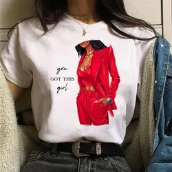 Maycaur Casual Women's T-shirt New Funny Black Woman Top Tees Harajuku 90s Fashion Round Neck Short Sleeve Lady T Shirt Clothes