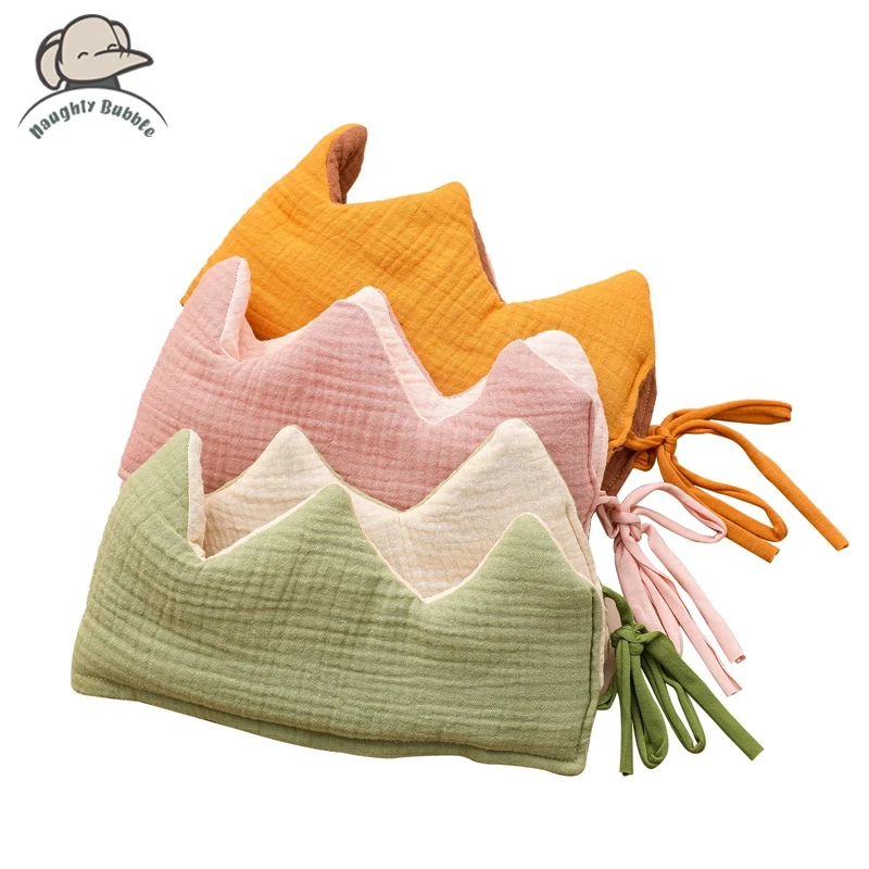 Play House Toys Cartoon Crown Baby Hat 100% Cotton Soft Empty Top Hat Autumn Winter Newborn Hat Baby Care Products Birthday Gift