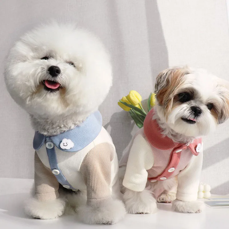 

Dog Clothes Pink Blue Cardigan Costume Hoodies T-Shirt For Small Medium Dogs Chiwawa Dachshund Puppy Kitten Sweatshirt Shirt XS
