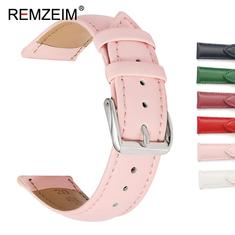 Genuine Leather 16mm 18mm 20mm 22mm Watchband Calfskin Men Women Business Watch Straps Watch Accessories