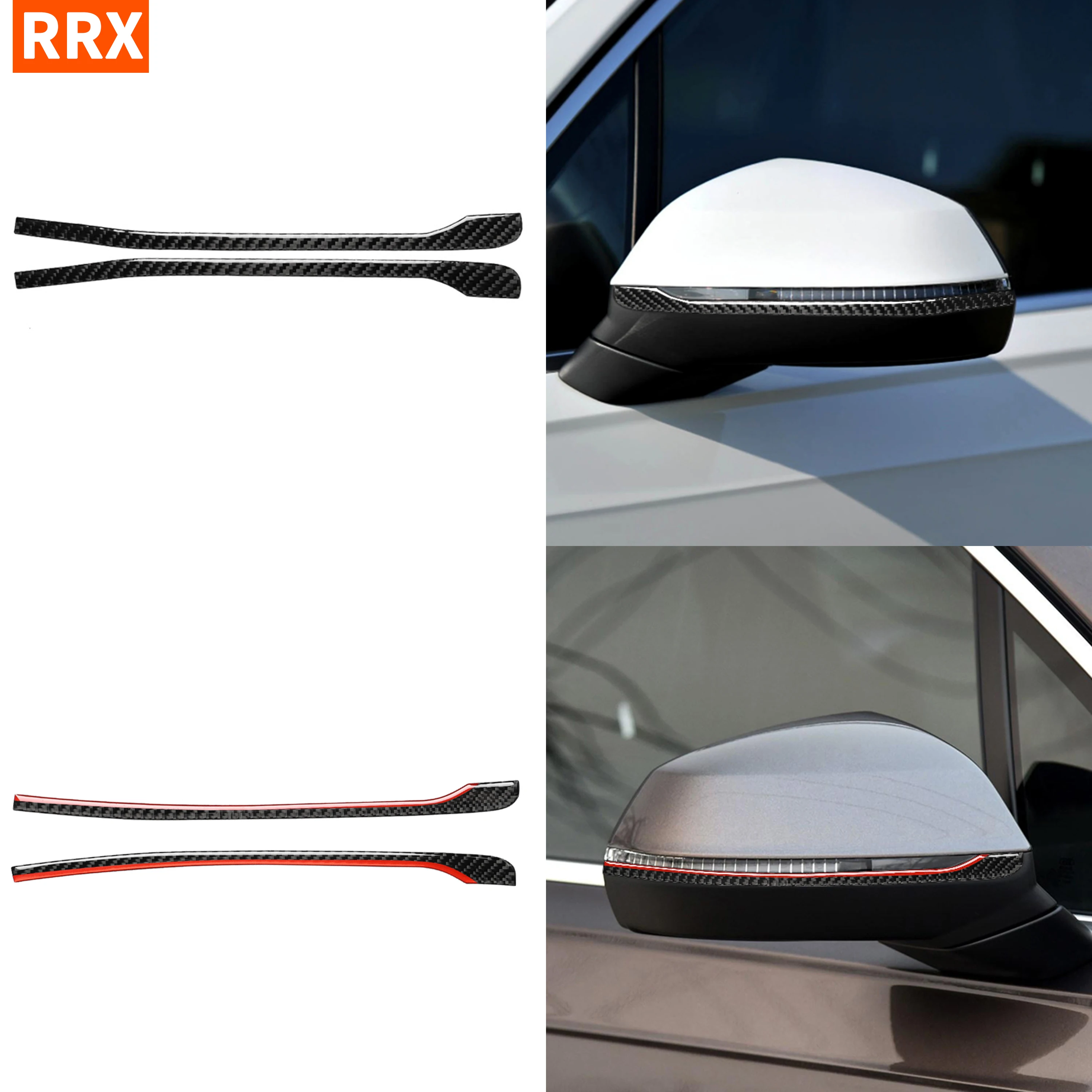 For Audi Q7 SQ7 4M 2016 2017 2018 2019 Carbon Fiber Stickers Rearview Mirror Anti-rub Strips 3D Exterior Car Accessories