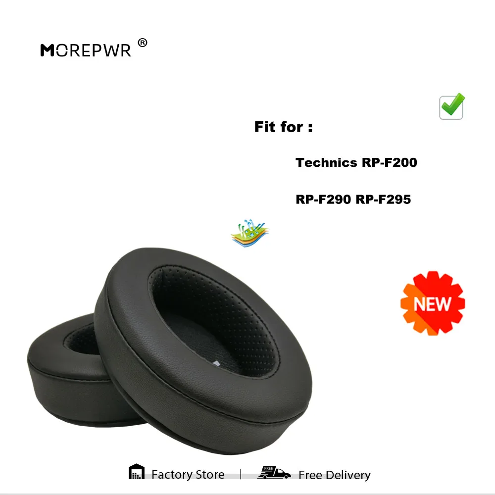 

Morepwr New Upgrade Replacement Ear Pads for Technics RP-F200 RP-F290 RP-F295 Headset Parts Leather Cushion Earmuff Earphone