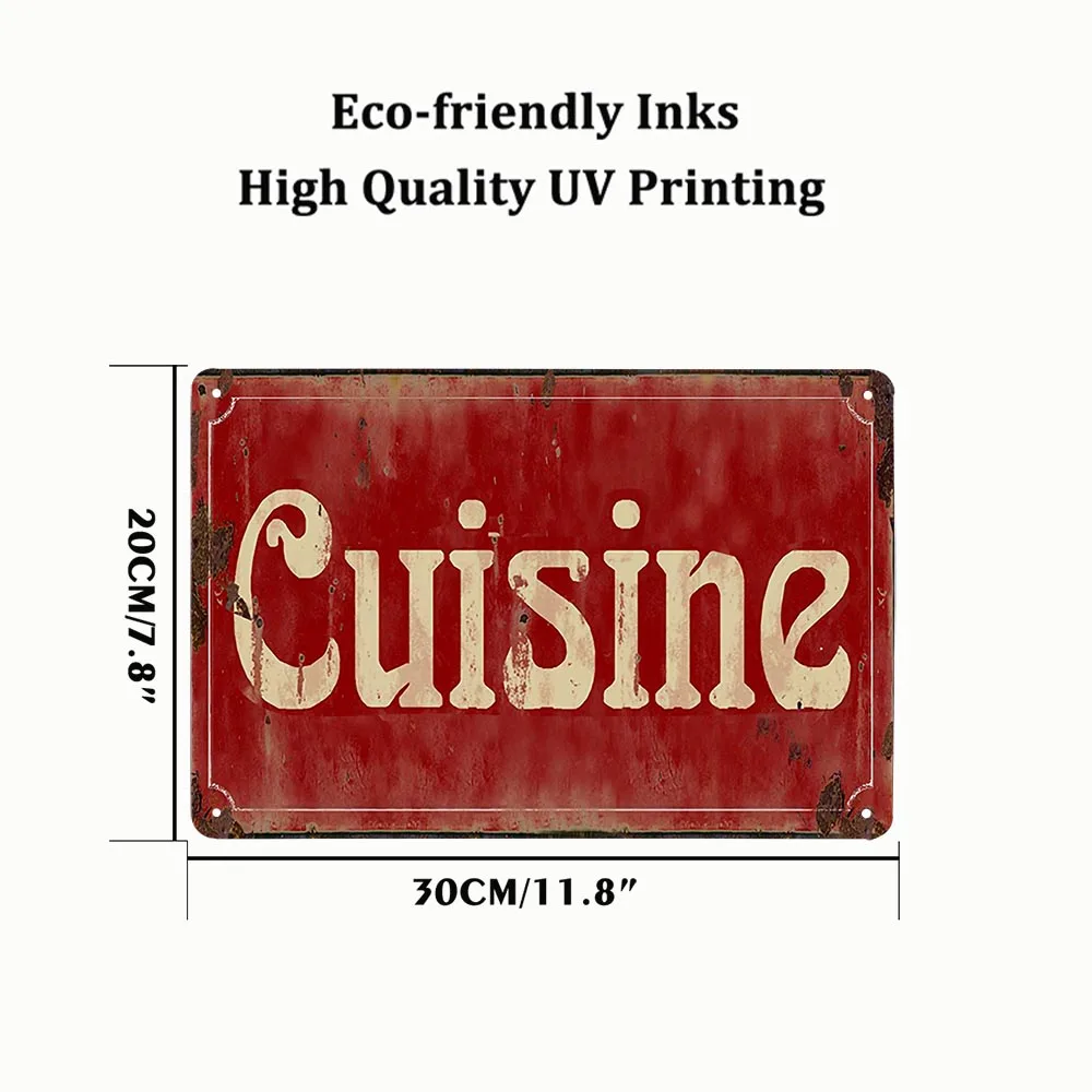 CUISINE Vintage French Metal Plaque Retro Tin Sign Bar Pub Club Wall Decor Painting Decorative Plate 20X30CM