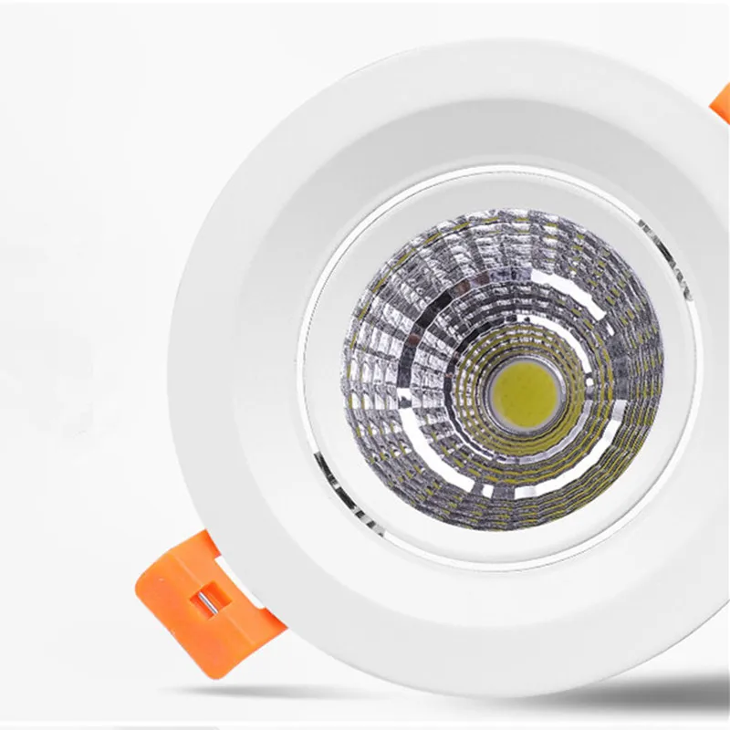 Wbudowane regulowane okrągłe źródło świetlówka LED z 15 ° bezpłatne dostosowanie 9W 12W oświetlenie wewnętrzne AC110V-230V dekoracją punktową