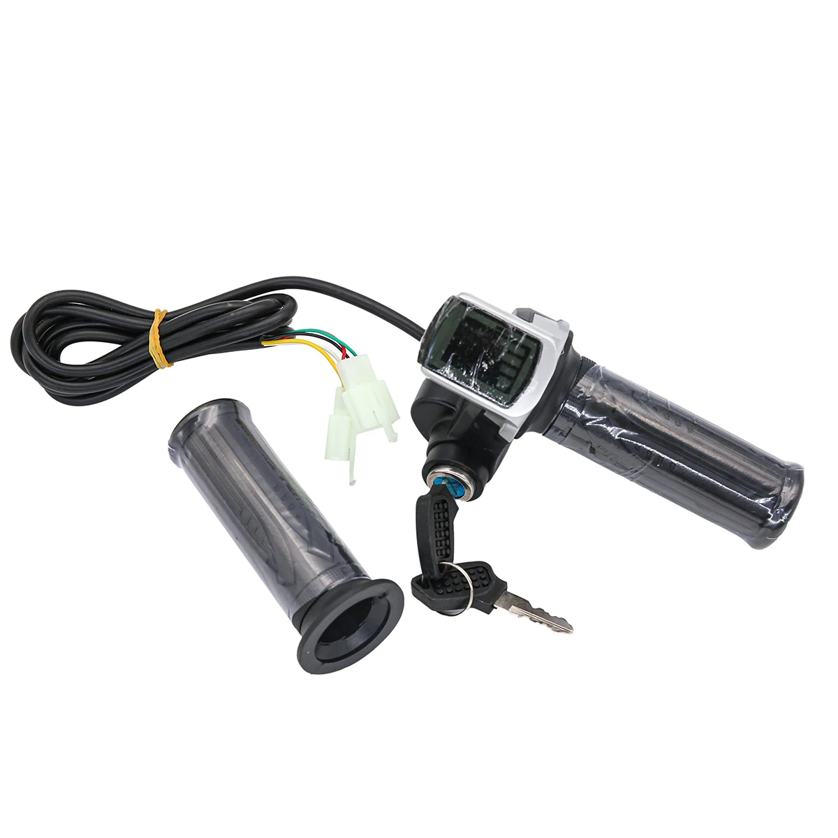 

1Pair Electric Scooter Bike Throttle Speed Adjustment Handle with Key Lock Display Handle Divides LCD Grip 36V 48V