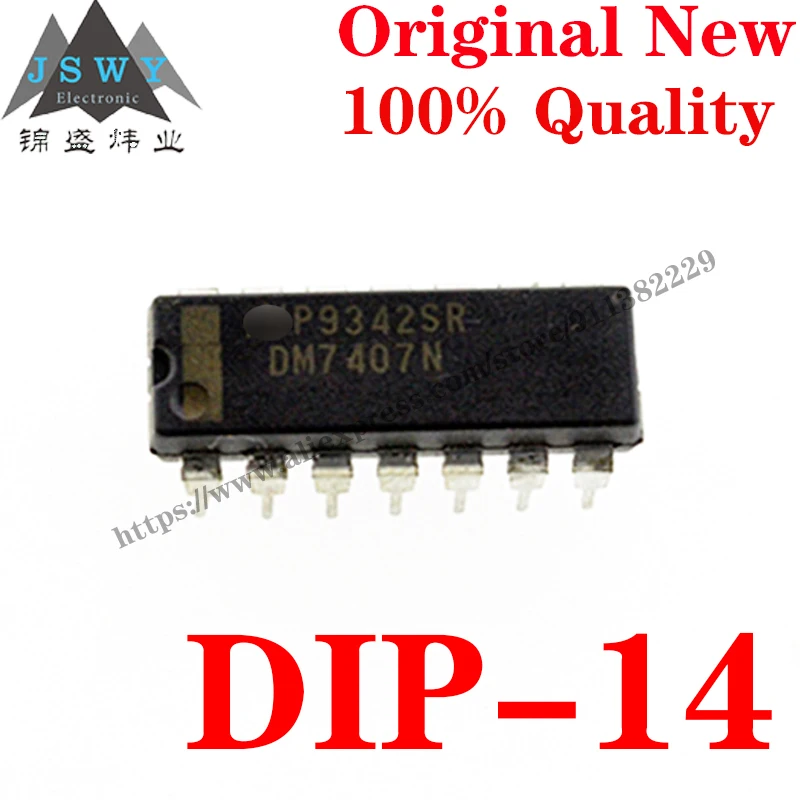 10~100 PCS DM7407N DIP-14 Semiconductor Logic IC Buffer and Line Driver IC Chip with for module arduino Free Shipping DM7407