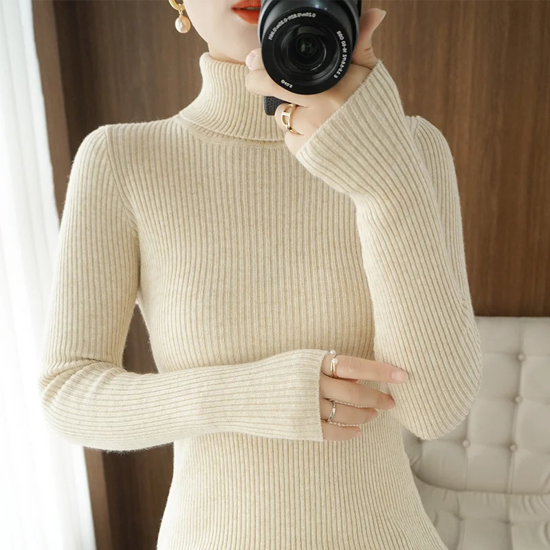 Autumn Winter Cashmere Women Turtleneck Sweater Solid color Warm Pullovers Sweater Long Sleeve Cashmere  Jumper 2117