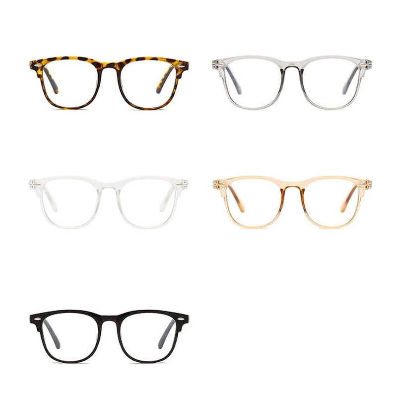 Rivets Square Nearsighted Glasses Finished Women Men Leopard Frame Student Myopes Lunettes 0 -1.0 -1.5 -2.0 -2.5 -3.0 To -6.0