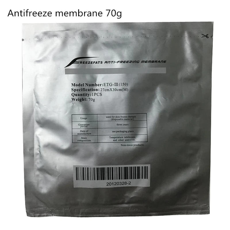 Film à membrane antigel pour cryothérapie, liposuccion, gel, cavitation, refroidissement, perte de poids, tampons avec gel antigel, 20 pièces par