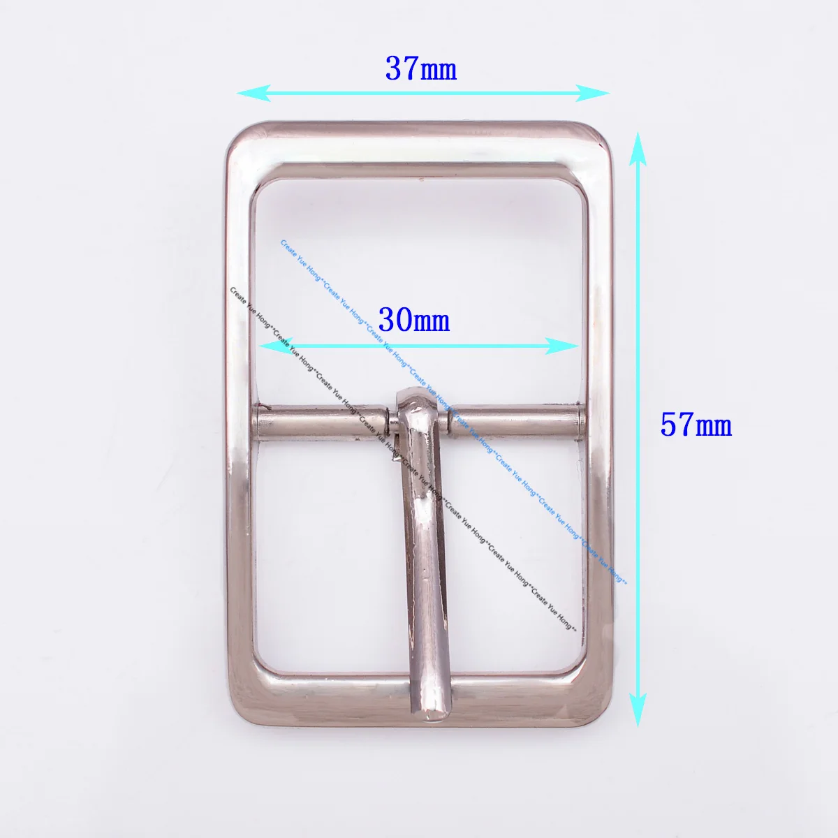 Metal Unisex Classic Silver Center Bar Pin Buckle DIY Leathercraft Jeans Belt Buckle Replacement Buckle Fit 30