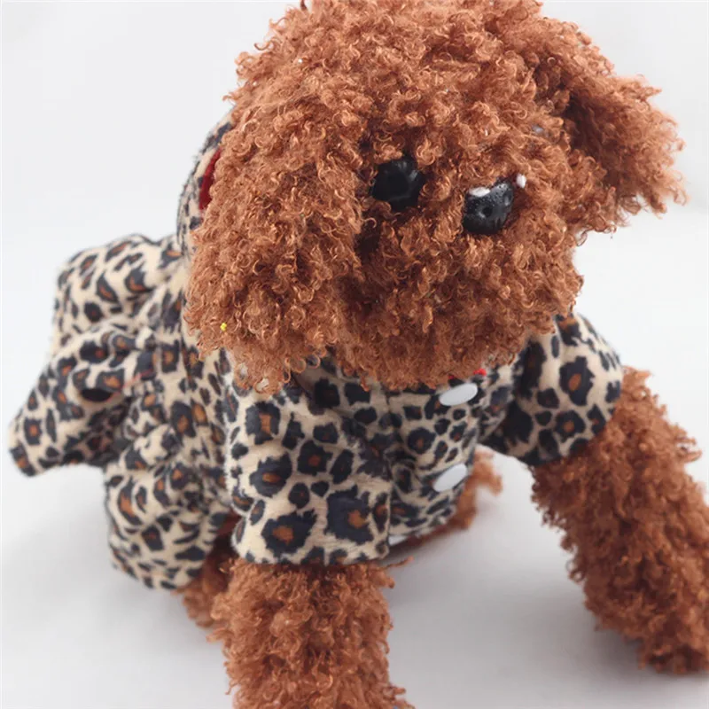 Pet Dog Clothes Winter Leopard Pattern Tutu Coats Jackets for Small Large Dogs Cat Clothing Warm Striped Winter Costume