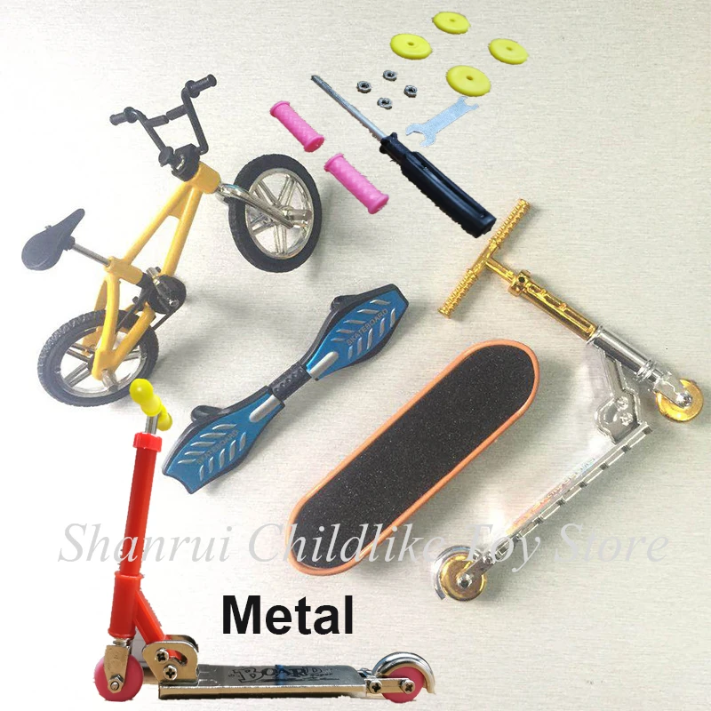 Metalen Vinger Scooter Twee Wielen Bmx Mini Bike Set Skateboarding Voor Jongens Kerst Verjaardagscadeau