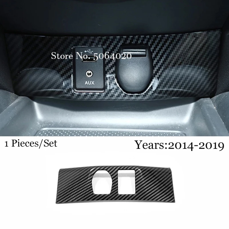 

For Nissan Qashqai J11 Rogue Sport 2014-2019 ABS Carbon fiber Car Inner Cigarette Lighter AUX USB Cover Trim Accessories 1pcs