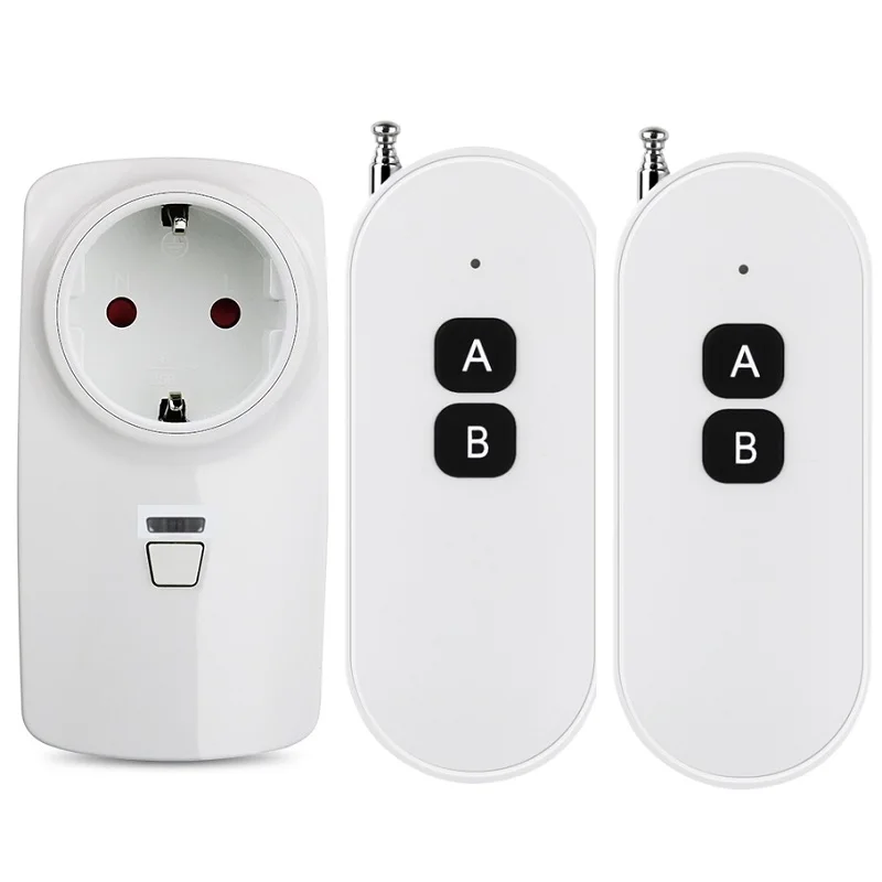 433MHZ 110V 220V 260V  RF Wireless Remote Control Switch Socket   EU  Electrical Outlet Switch 1000m Transmitter