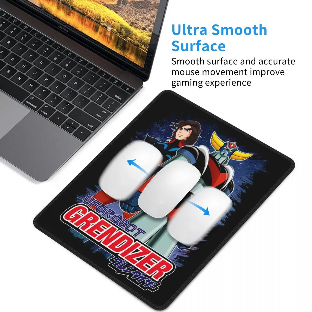 Goldorak Grendizer Actarus Gaming Mouse Pad antiscivolo Base in gomma Lockedge Mousepad Computer portatile UFO Robot Goldrake Desk Mat