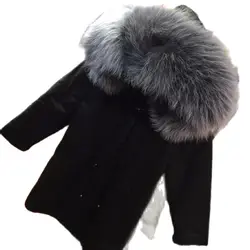 Mhnkro Grey Rex Rabbit Women And Men Couple Furs Real Fur s Lind Black Long Jacket for Offical