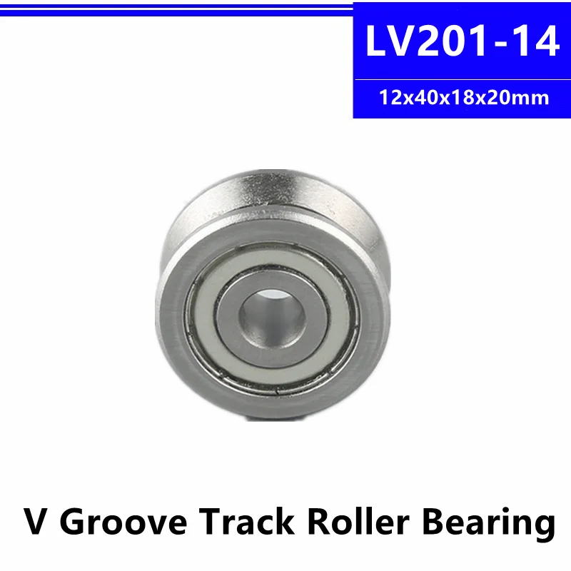 

10pcs LV201-14 ZZ 12x40x18x20mm V Groove Track Guide Wheel Roller Bearing Pulley 12*40*18*20mm