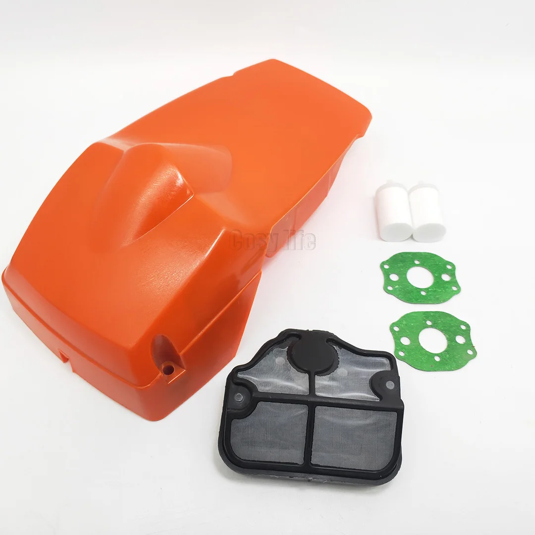 Top Shroud กระบอกสูบเครื่องยนต์ฝาครอบ Air การใช้ชุดกรองสำหรับ HUSQVARNA 136 137 141 142ลูกโซ่อะไหล่ทดแทน