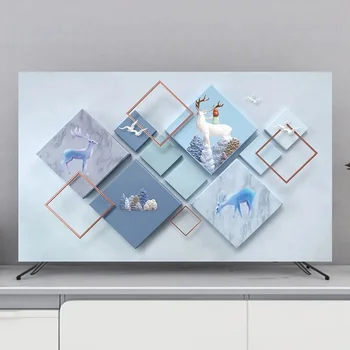 새로운 노르딕 모던 스타일 TV 커버 먼지 커버 커버 홈 거실 TV 먼지 헝겊 커버 55 인치 65 인치 홈 LCD 핫 세일