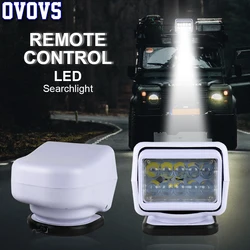 LED Searchlight 7Inch 50W Remote Control 360 Degree Rotate Spotlight For Truck Off road SUV Boat Marine Driving Light 1Pcs