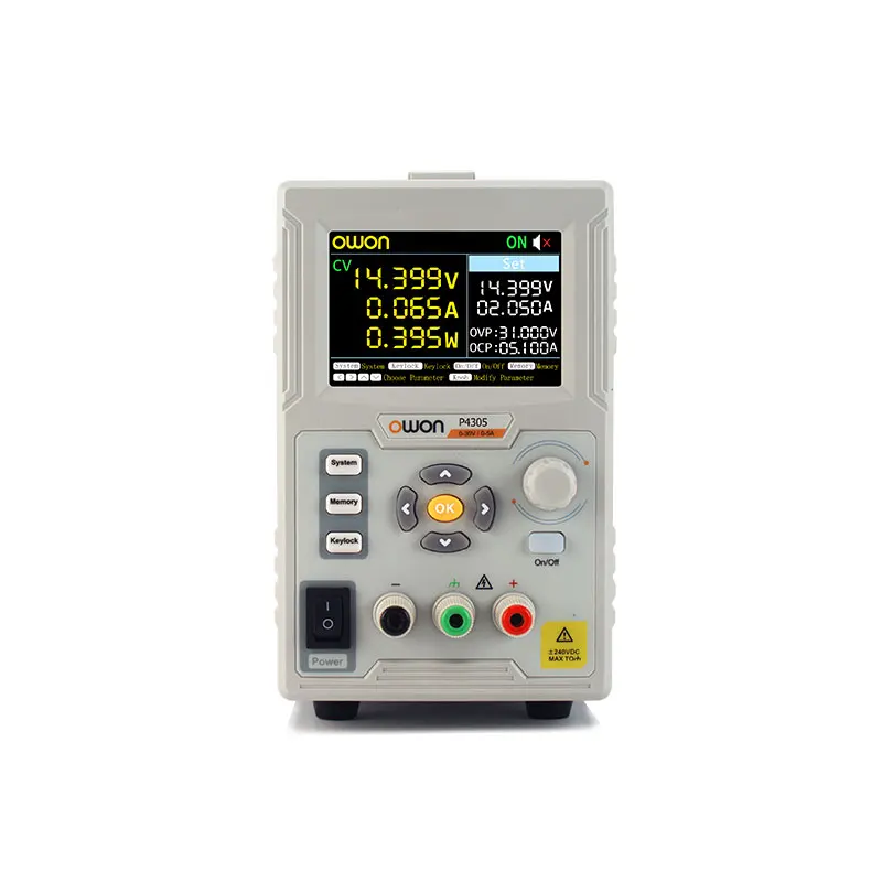 OWON P4603 แหล่งจ่ายไฟ DC แบบปรับได้ 1 ช่อง 30V 5A สำหรับงานห้องแล็บและงานซ่อมบำรุงอุปกรณ์อิเล็กทรอนิกส์