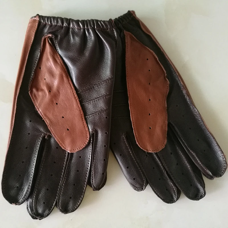 Мужские перчатки из натуральной кожи с сенсорным экраном, тонкие, без подкладки, из мягкой овечьей кожи, дышащие, черные, из натуральной кожи, мужские перчатки из овчины для вождения M023