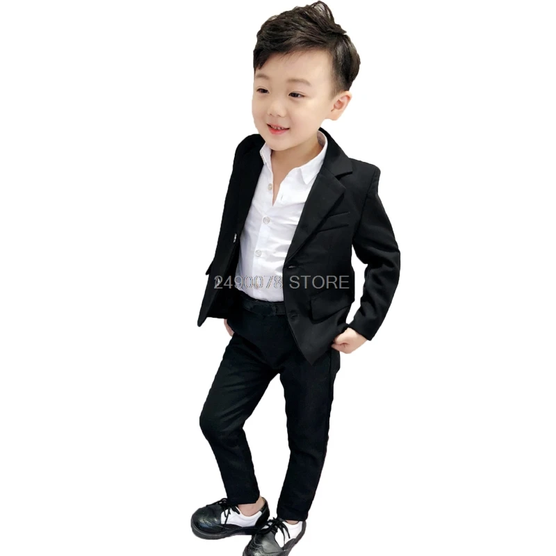 

Japan Kids Wedding Jacket+Pants 2Pcs Suit Flower Boys Formal Tuxedos Kids Host Dance Performance Party Dress Costume