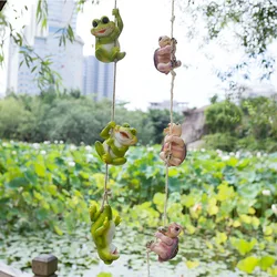 3pcs/Set Creative Cute Hang Frogs Tortoise Resin Statue Garden On Tree Decorative Pendant Indoor Outdoor Decor Ornament