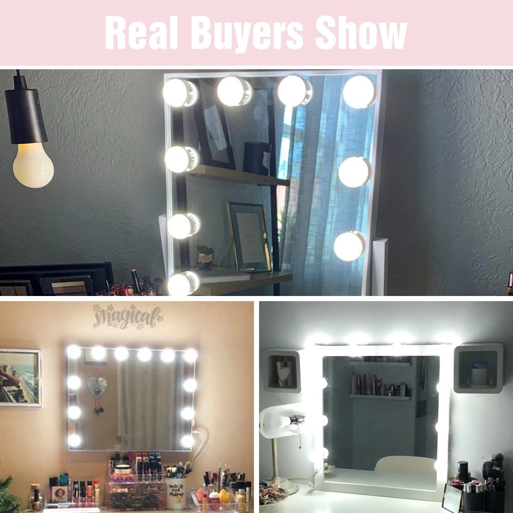 5V Makeup Mirror Light Bulb LED Cosmetic Lamp USB Hollywood Vanity Fill Light Smart Sensor Bulb Dressing Table Lighting For Home