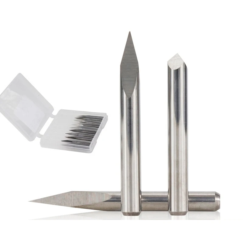 10pcs 3.175mm Shank 3 Edge PCB Engraving Bit Set 20/30/40/45/60/90 Degrees Tip 0.1 0.2 0.3mm Pyramid CNC Router Bit 3D Milling