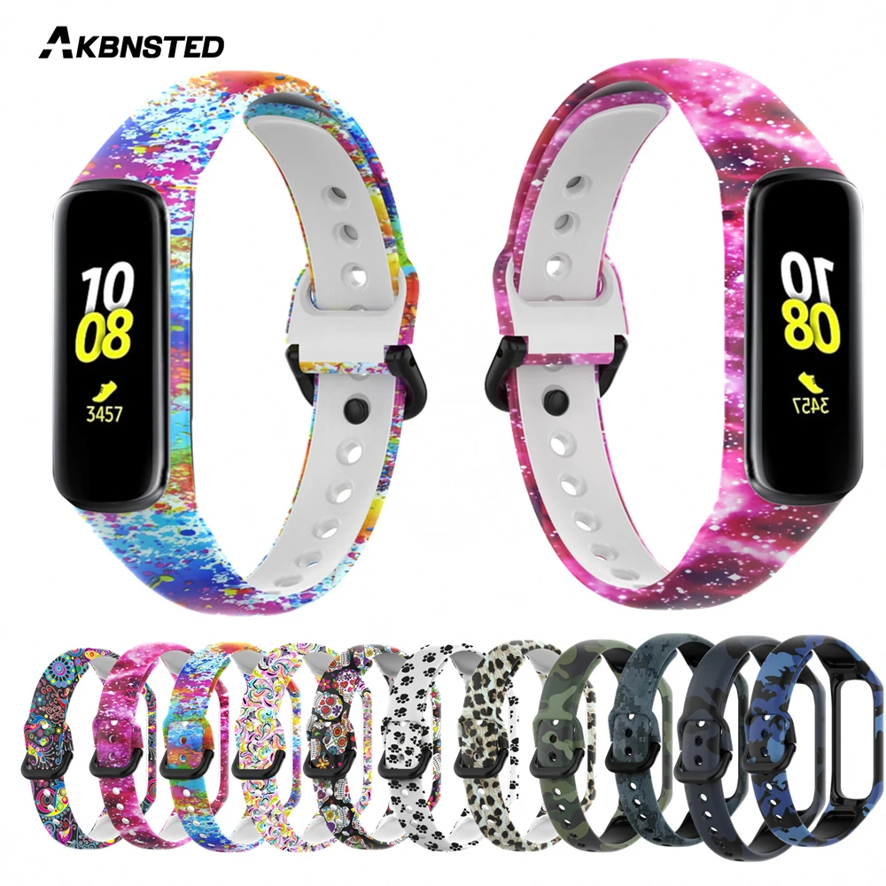 AKBNSTED Wrist Band For Samsung Galaxy Fit 2 SM-R220 Smart Strap Watchbands Silicone Bracelet Accessorios For Galaxy Fit2 Correa