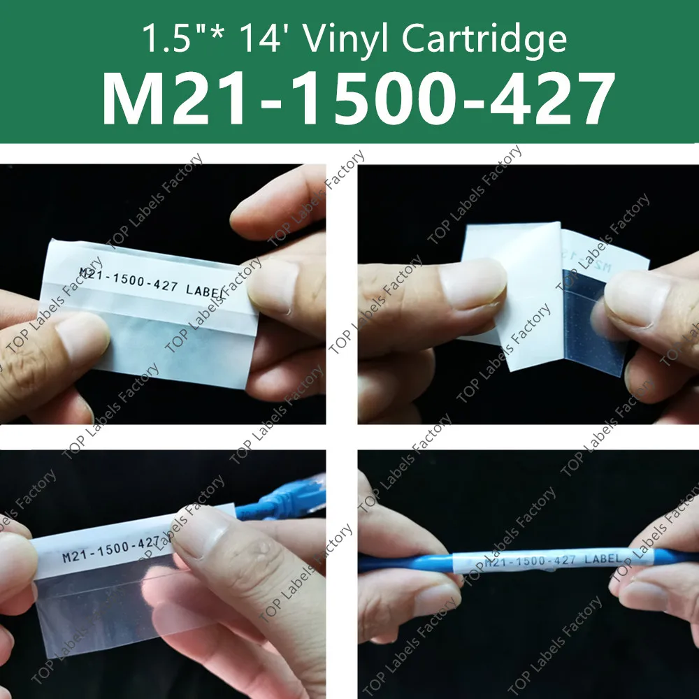 Imagem -02 - Cartridge 10pk Substituir Cartucho de Filme de Vinil M21 1500 427 Preto no Branco Uso Handheld Controle Impressora Etiqueta Painéis Elétricos Datacom 1