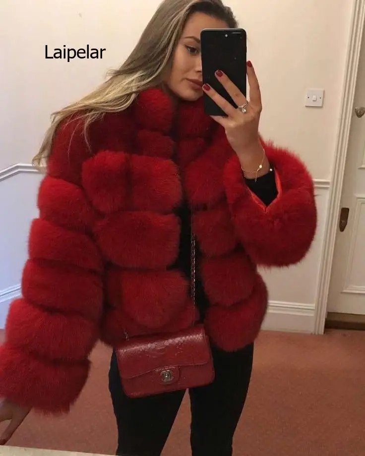 

Fashion Furry Women High Quality Faux Rabbit Fur Coat Luxury Fur Coat Loose OverCoat Thick Warm Female Plush Coats