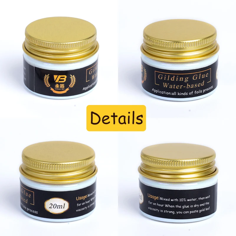Gilding Glue Gold Leaf Water-based Glue for Metal Foil Sheets Arts Craft Paper Home Decortion 6