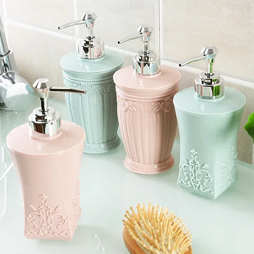 Plastic Liquid Soap Dispenser Empty Bathroom Pump Bottle Shower Gel Shampoo Containers Refillable Storage Lotion Press Holder