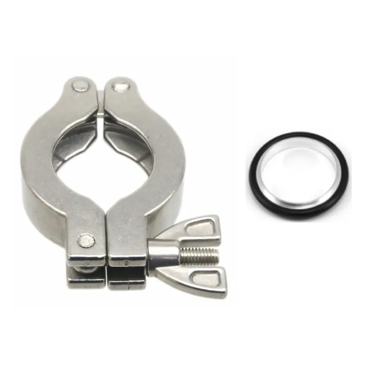 Aluminium Triclamp KF Vacuum Hinge Wing-Nut Clamp Pipe Clamp Tri Clamp Fittings with Aluminium Centering Bracket & Rubber O-Ring