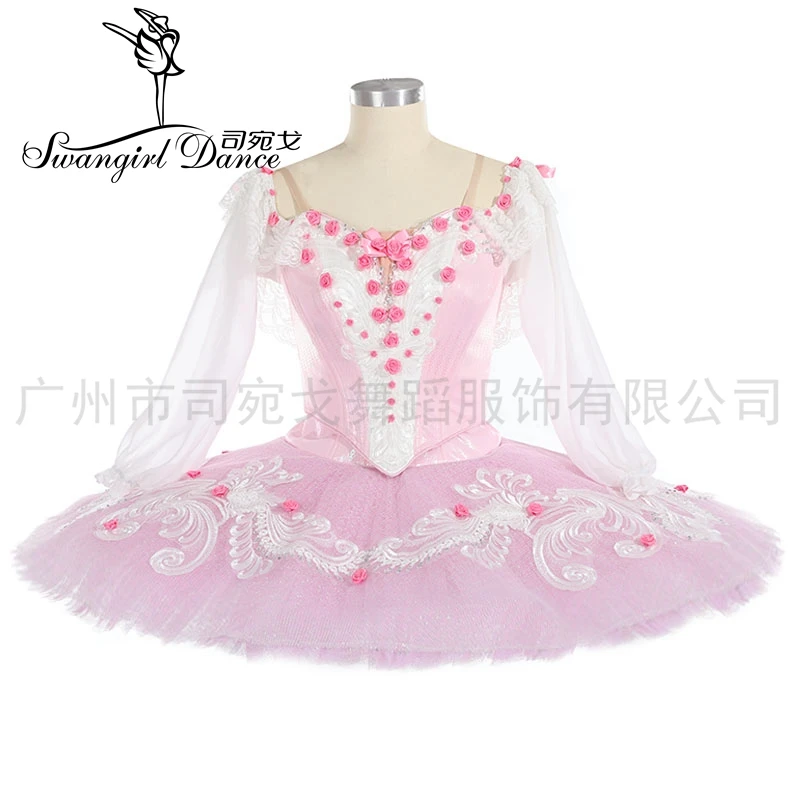 Handmade Pink Purple Fairy Doll variation Ballet Competition costum Tutu Dress Custom Performance Professional Stage TutuBT203