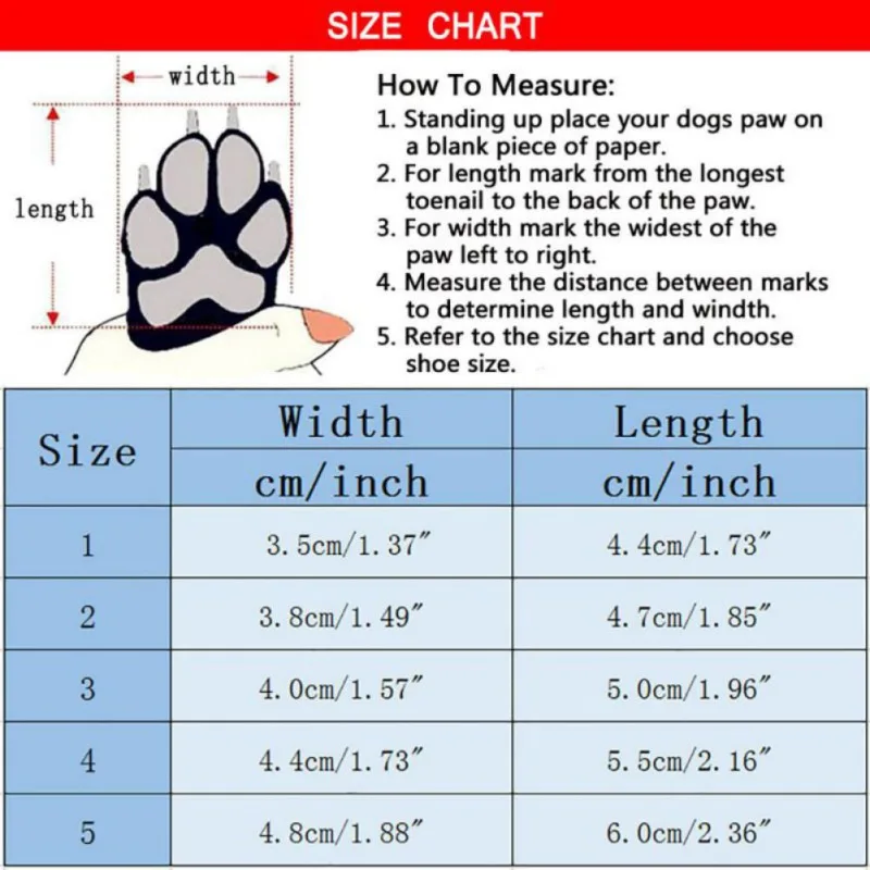 4Pcs/Set Winter Dog Shoes For Small Dogs Warm Fleece Puppy Pet Shoes Waterproof Dog Snow Boots Chihuahua Yorkie Teddy Shoes