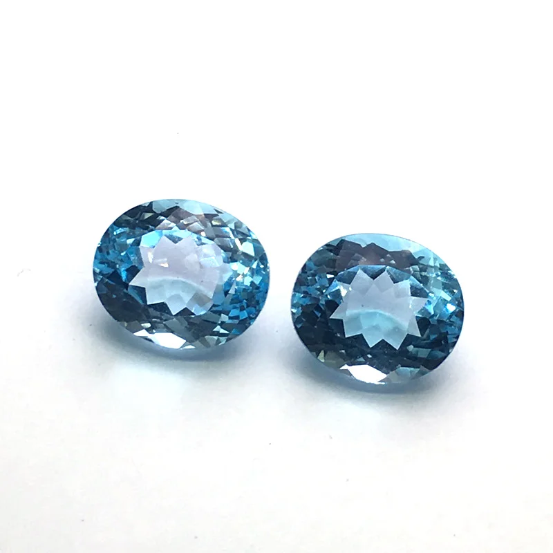CSJ Real Natural Sky Topaz Loose Gemstone Oval Cut For Diy Fine Jewelry 925 Silver Gold Mounting Ring