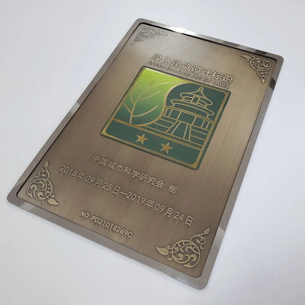 Reliëf Gesoldeerde Wandmontage Rvs Label Corrosiebestendig