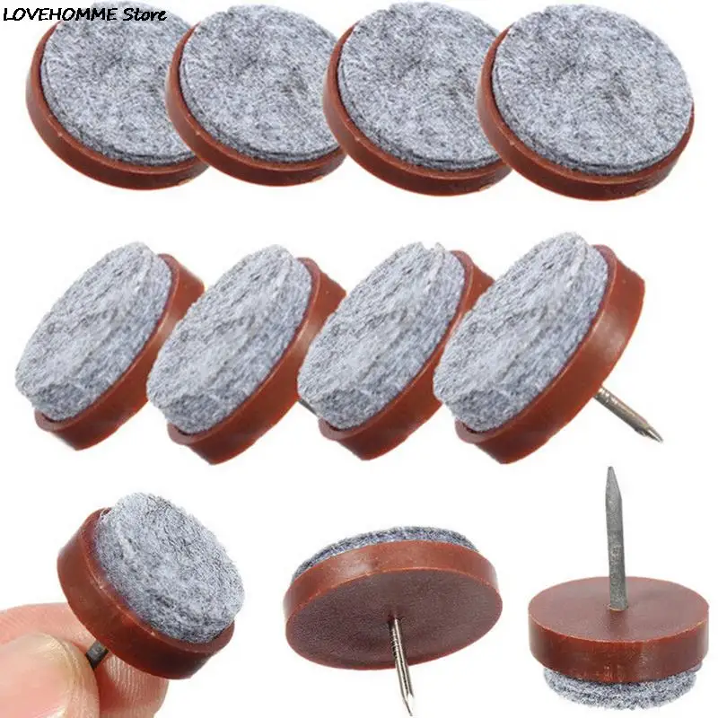 

10pcs 20/24/28mm Nail Felt Pad Round No-noise Furniture Table Chair Feet Legs Protector Glides Skid TileFloor