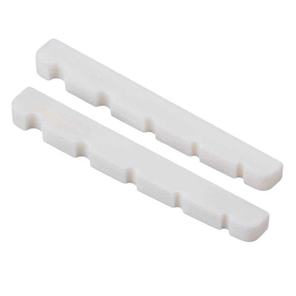 2piece White 5 string Cattle Bone Nut for Bass Guitar 45x 6 x 9/8mm