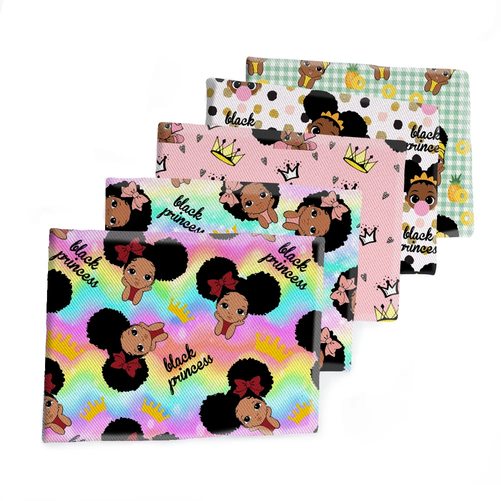 Polyester Cartoon Black Queen Girl Printed Twill Fabric Patchwork Sewing Accessories Home Decor Shirt 50X145cm