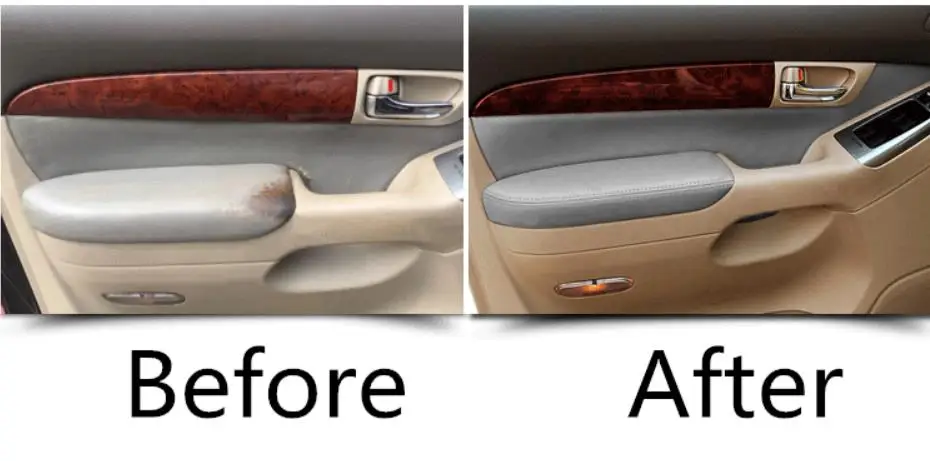 For Toyota Prado 2004 05 2006 Lexus GX470 Microfiber Door Panel Armrest Leather Protective Cover with Mount Fittings car interio